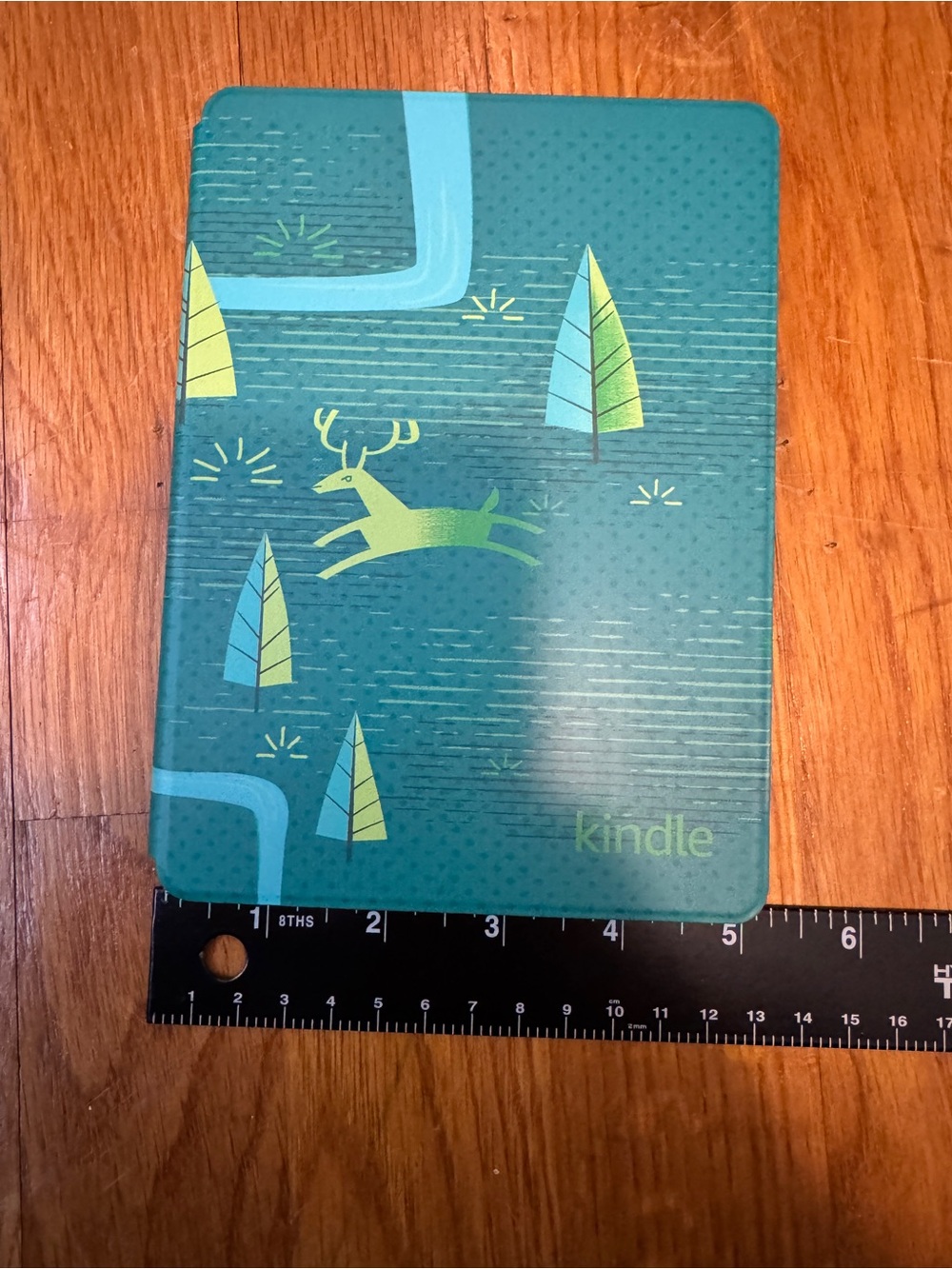 Teal Deer Pattern Protective Kindle Cover - Teal/Green